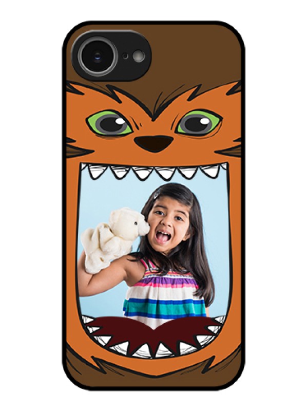 Custom iPhone 16e Custom Glass Phone Case - Owl Monster Back Case Design