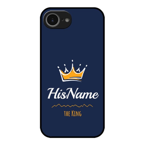 iPhone 16e Custom Glass Phone Case - King With Name Design
