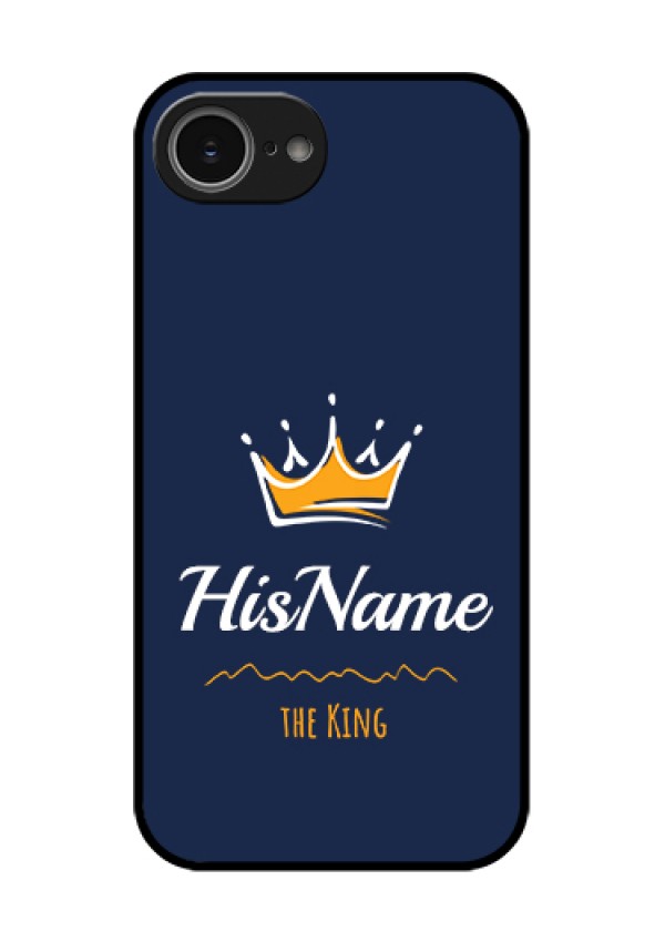 iPhone 16e Custom Glass Phone Case - King With Name Design