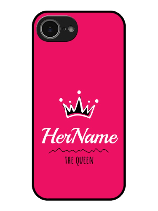 Custom iPhone 16e Custom Glass Phone Case - Queen With Name Design