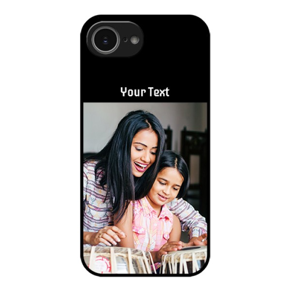 iPhone 16e Custom Glass Phone Case - Photo With Name Design