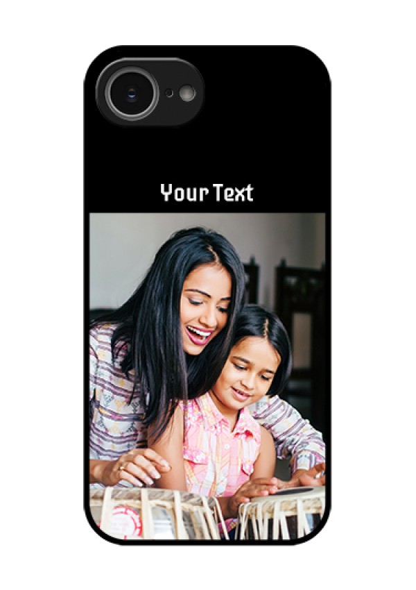 iPhone 16e Custom Glass Phone Case - Photo With Name Design