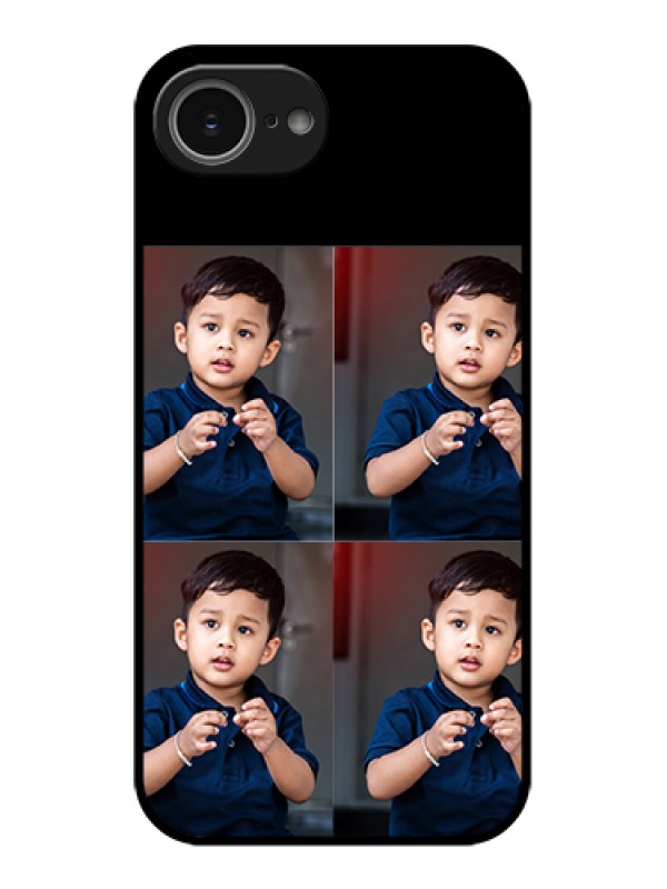Custom iPhone 16e Custom Glass Phone Case - 4 Image Holder Design