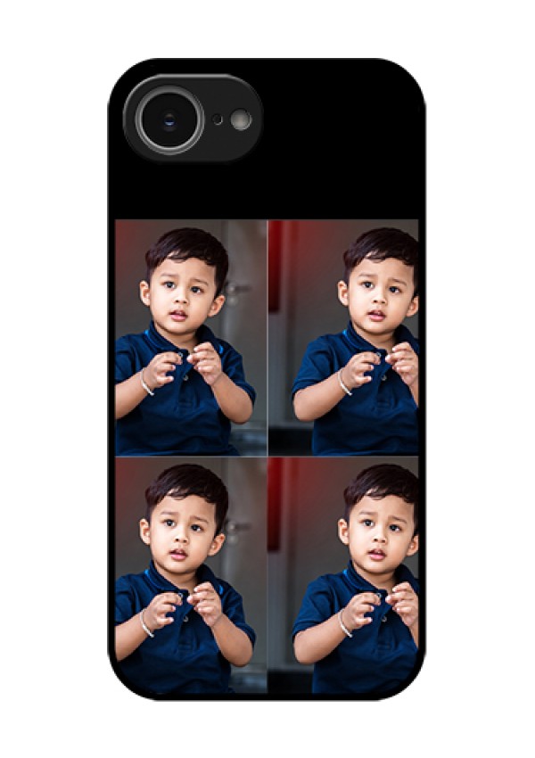 iPhone 16e Custom Glass Phone Case - 4 Image Holder Design