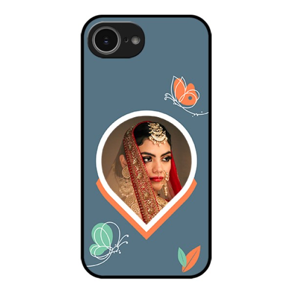 iPhone 16e Custom Glass Phone Case - Droplet Butterflies Design