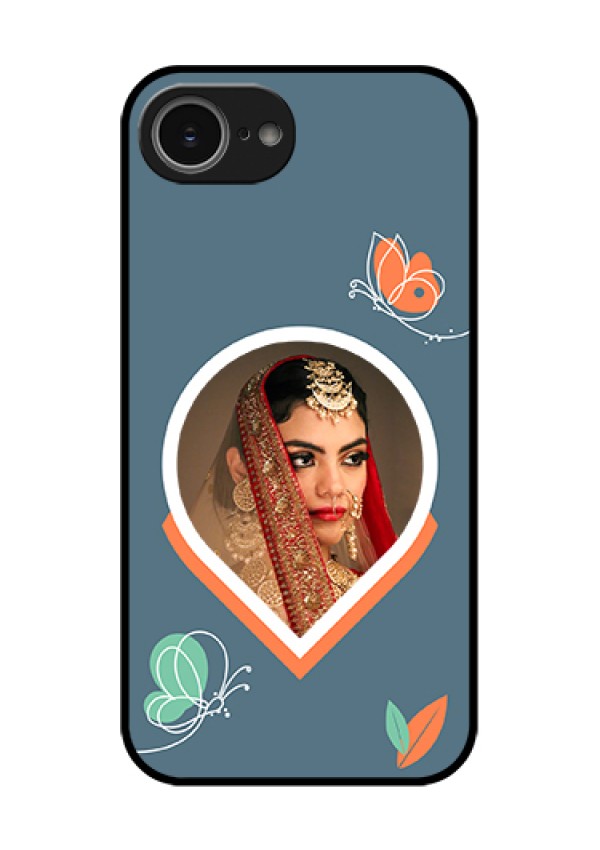 iPhone 16e Custom Glass Phone Case - Droplet Butterflies Design