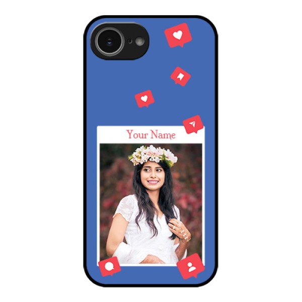 iPhone 16e Custom Glass Phone Case - Like Share And Comment Design