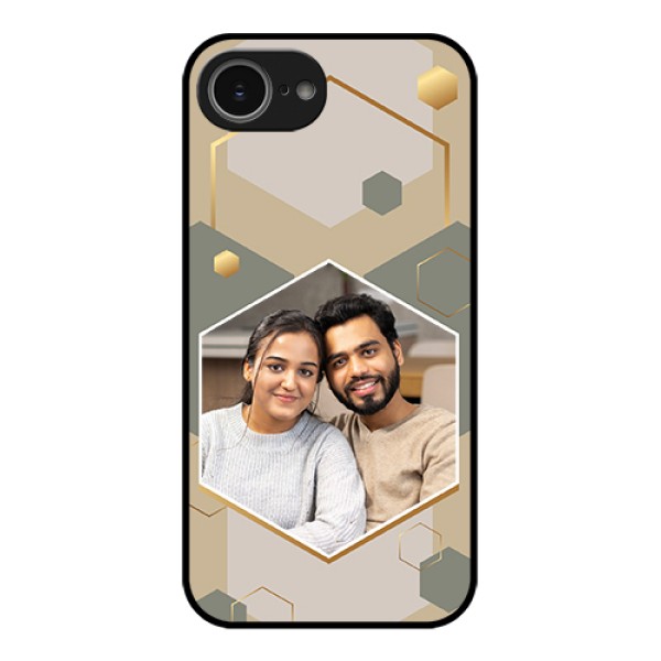 iPhone 16e Custom Glass Phone Case - Stylish Hexagon Pattern Design iPhone 16e Custom Glass Phone Case - Stylish Hexagon Pattern Design
