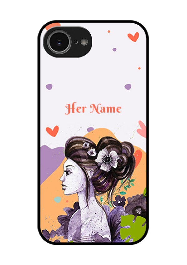 iPhone 16e Custom Glass Phone Case - Woman And Nature Design