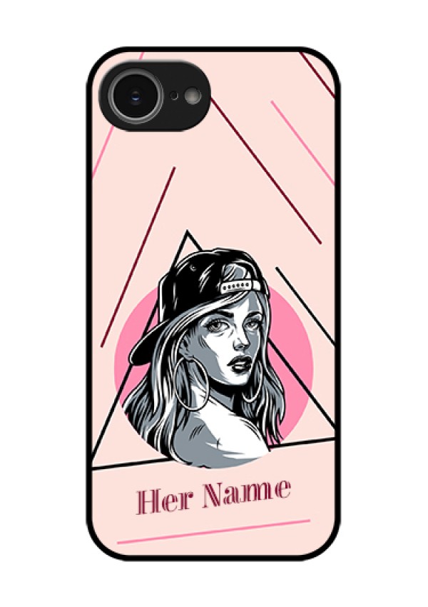 iPhone 16e Custom Glass Phone Case - Rockstar Girl Design
