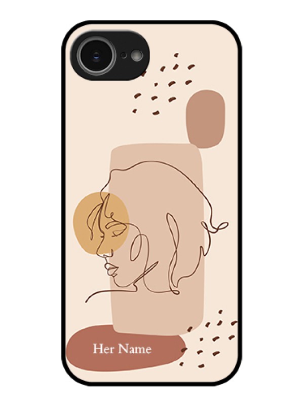 Custom iPhone 16e Custom Glass Phone Case - Calm Woman Line Art Design