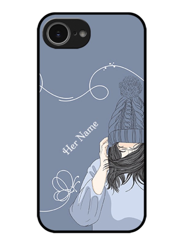 Custom iPhone 16e Custom Glass Phone Case - Girl In Winter Outfit Design