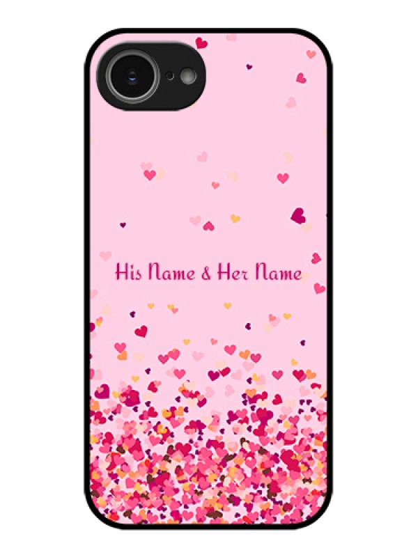 Custom iPhone 16e Custom Glass Phone Case - Floating Hearts Design