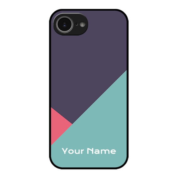 iPhone 16e Custom Glass Phone Case - Tri Color Abstract Design