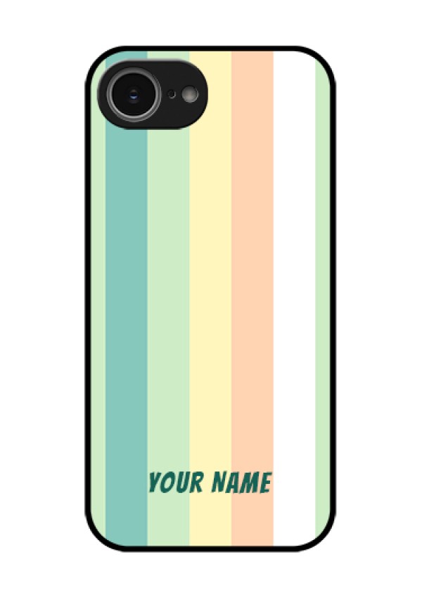 iPhone 16e Custom Glass Phone Case - Multi - Colour Stripes Design