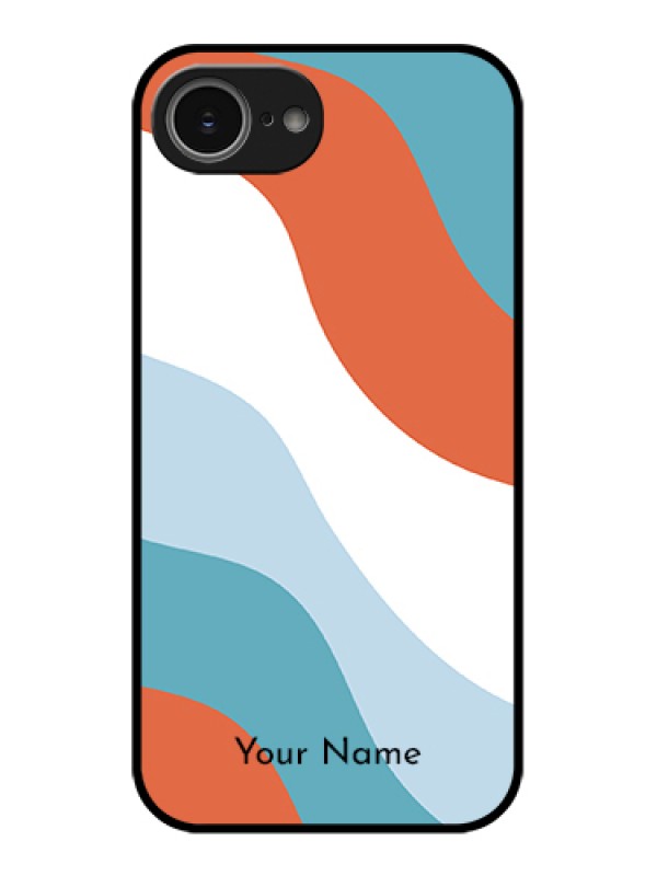 Custom iPhone 16e Custom Glass Phone Case - Coloured Waves Design