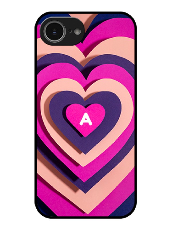 Custom iPhone 16e Custom Glass Phone Case - Cute Heart Pattern Design