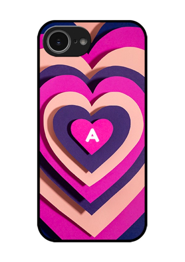 iPhone 16e Custom Glass Phone Case - Cute Heart Pattern Design