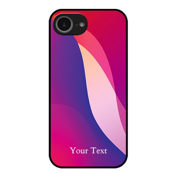 iPhone 16e Custom Glass Phone Case - Digital Abstract Overlap Design