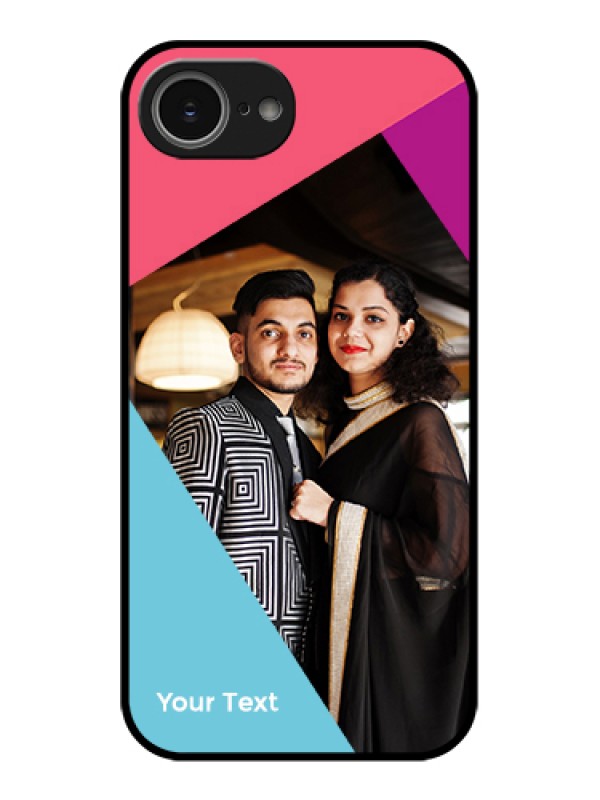 Custom iPhone 16e Custom Glass Phone Case - Stacked Triple Colour Design