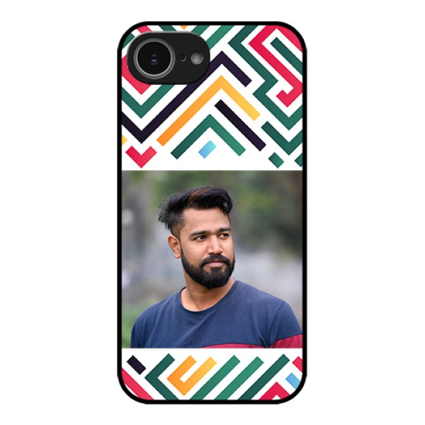 iPhone 16e Custom Glass Phone Case - Colorful Maze Pattern Design iPhone 16e Custom Glass Phone Case - Colorful Maze Pattern Design