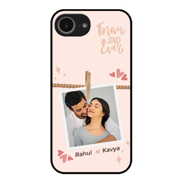 iPhone 16e Custom Glass Phone Case - Forever And Ever Love Design iPhone 16e Custom Glass Phone Case - Forever And Ever Love Design
