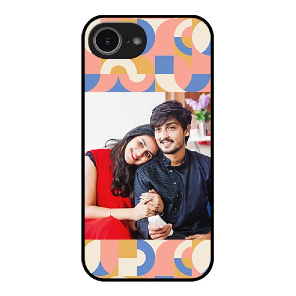 iPhone 16e Custom Glass Phone Case - Semi - Circle Maze Pattern Design iPhone 16e Custom Glass Phone Case - Semi - Circle Maze Pattern Design