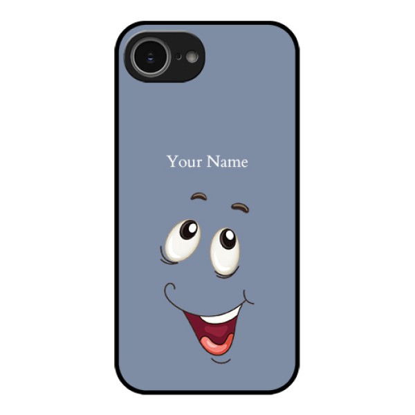iPhone 16e Custom Glass Phone Case - Laughing Cartoon Face Design iPhone 16e Custom Glass Phone Case - Laughing Cartoon Face Design