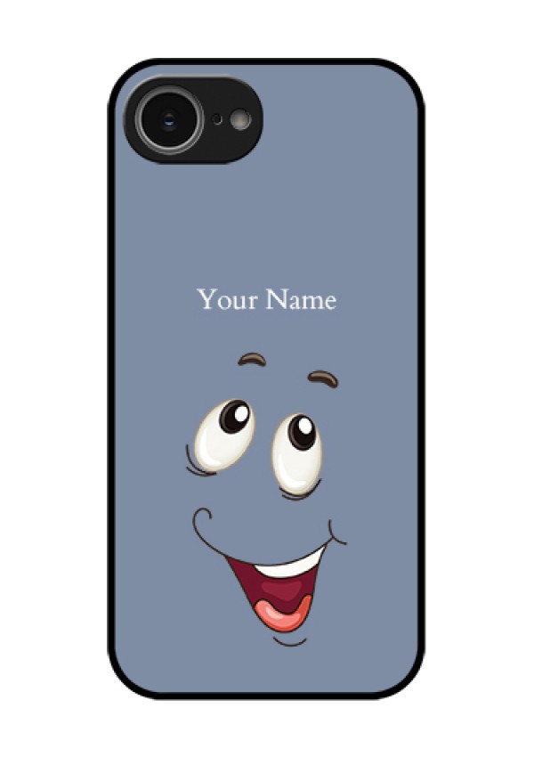 iPhone 16e Custom Glass Phone Case - Laughing Cartoon Face Design