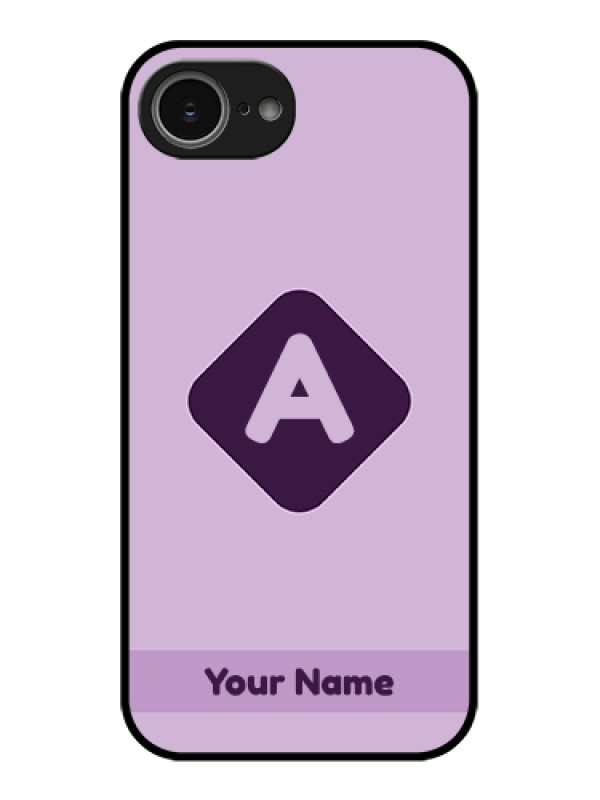 Custom iPhone 16e Custom Glass Phone Case - Custom Letter In Curved Badge Design