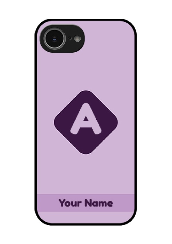 iPhone 16e Custom Glass Phone Case - Custom Letter In Curved Badge Design