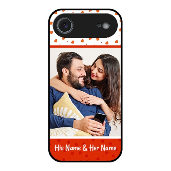 Apple iPhone 17 Air Custom Glass Phone Case - Orange Love Symbol Design