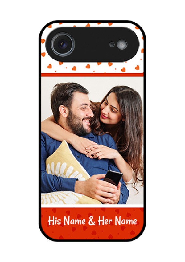 Apple iPhone 17 Air Custom Glass Phone Case - Orange Love Symbol Design