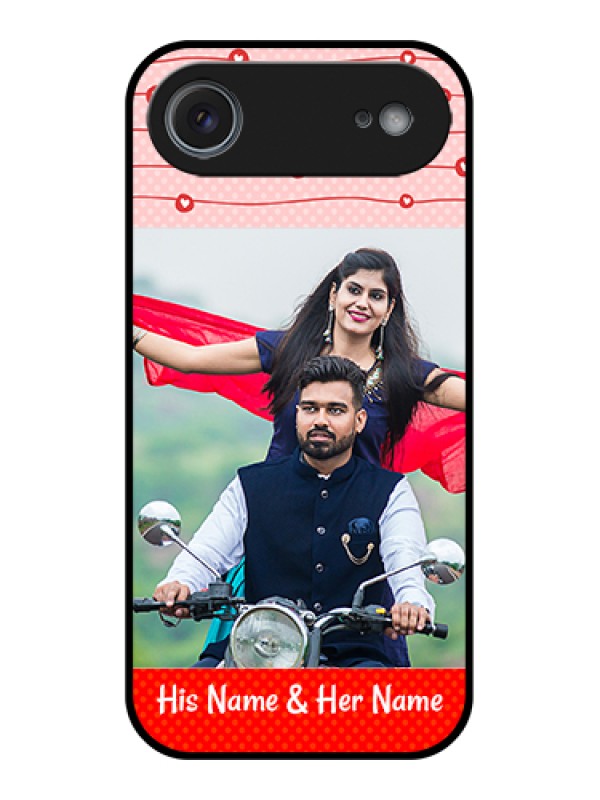 Custom Apple iPhone 17 Air Custom Glass Phone Case - Red Pattern Case Design