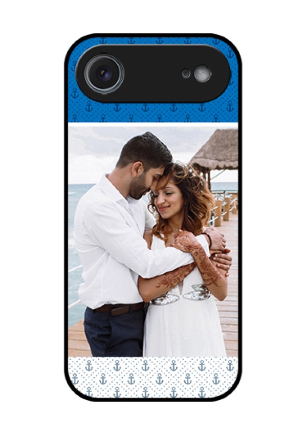 Apple iPhone 17 Air Custom Glass Phone Case - Blue Anchors Design