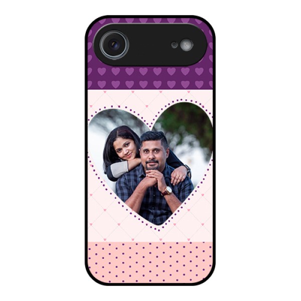 Apple iPhone 17 Air Custom Glass Phone Case - Violet Love Dots Design