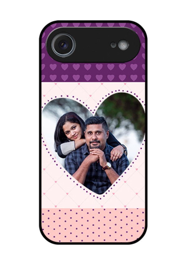 Apple iPhone 17 Air Custom Glass Phone Case - Violet Love Dots Design