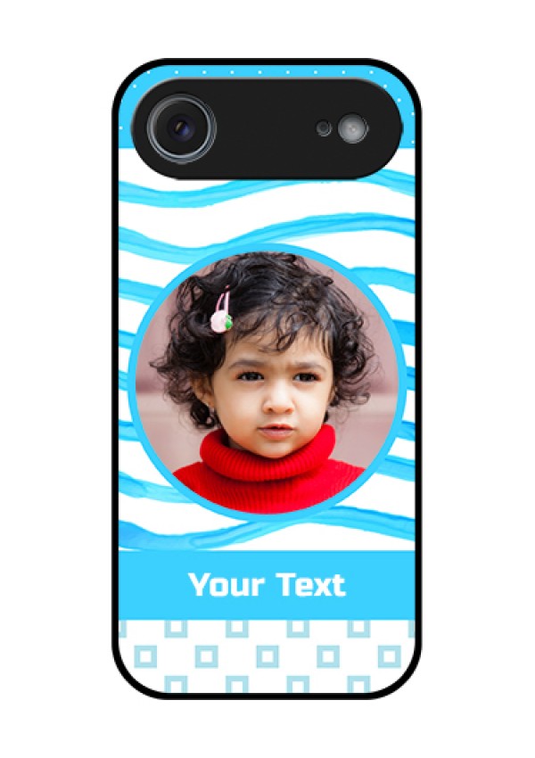 Apple iPhone 17 Air Custom Glass Phone Case - Simple Blue Case Design