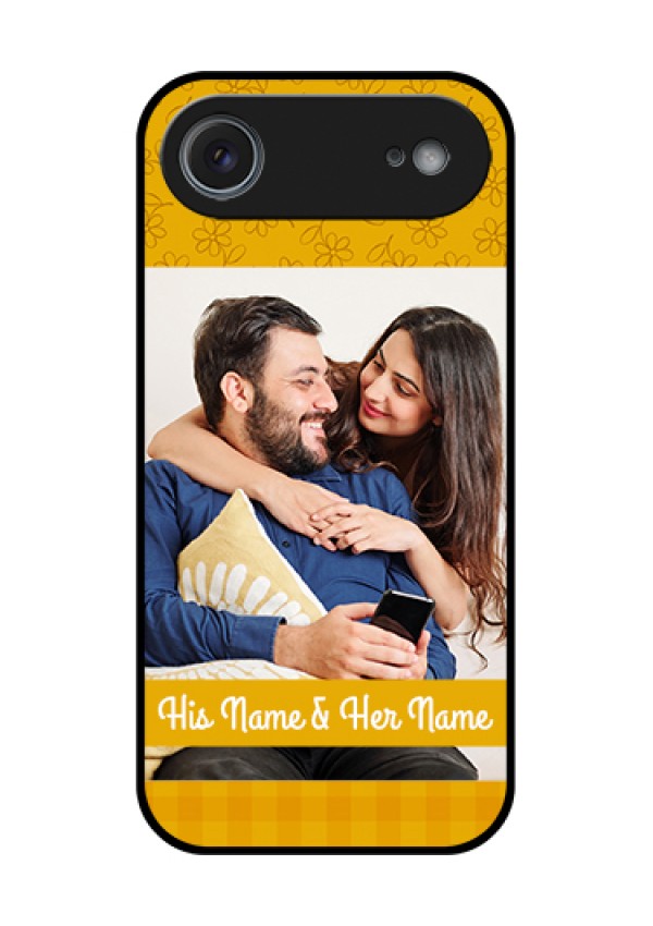 Apple iPhone 17 Air Custom Glass Phone Case - Yellow Floral Design