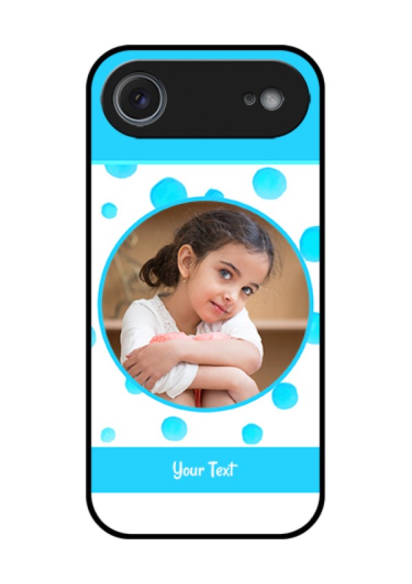 Apple iPhone 17 Air Custom Glass Phone Case - Blue Bubbles Pattern Design