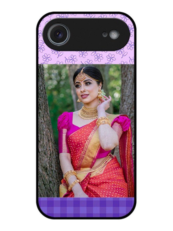 Custom Apple iPhone 17 Air Custom Glass Phone Case - Purple Floral Design