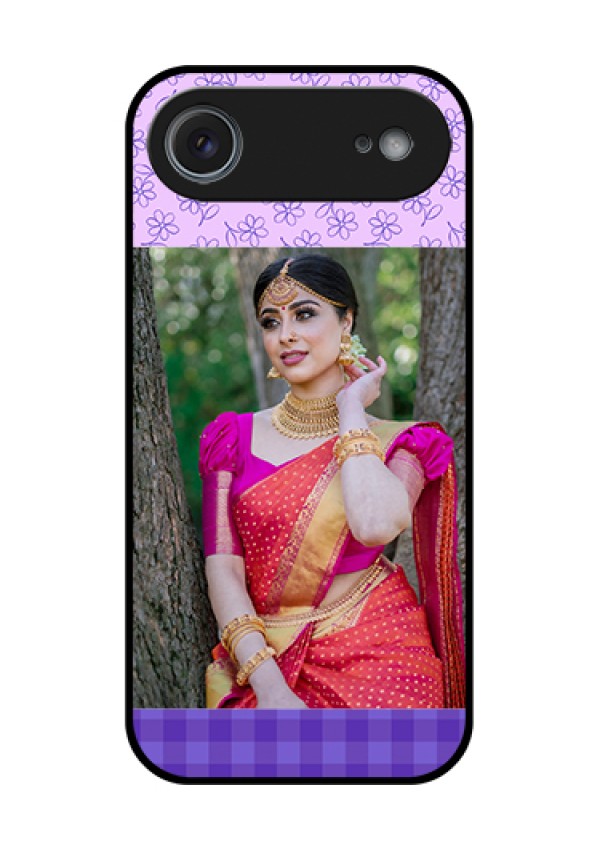 Apple iPhone 17 Air Custom Glass Phone Case - Purple Floral Design