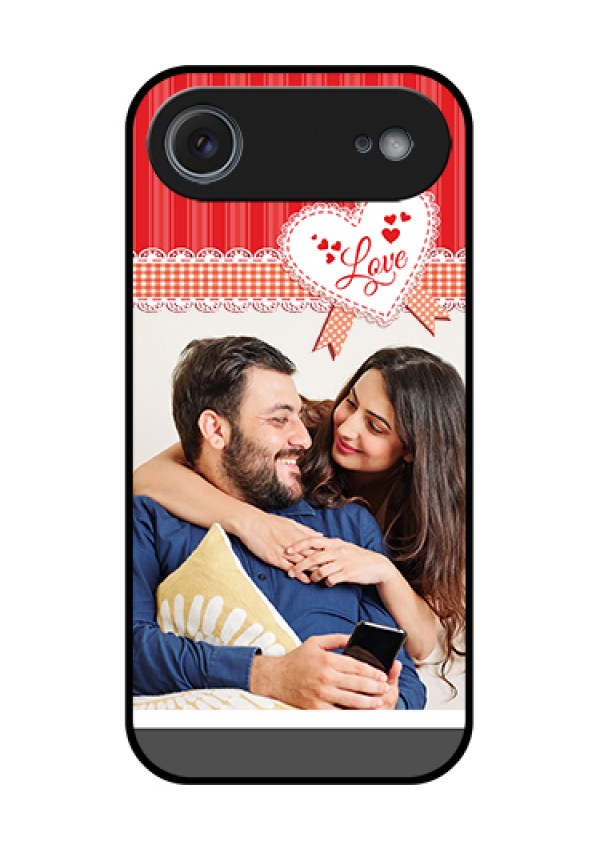 Apple iPhone 17 Air Custom Glass Phone Case - Red Love Pattern Design