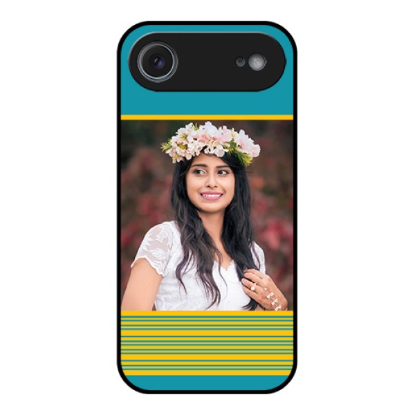 Apple iPhone 17 Air Custom Glass Phone Case - Yellow & Blue Design Apple iPhone 17 Air Custom Glass Phone Case - Yellow & Blue Design