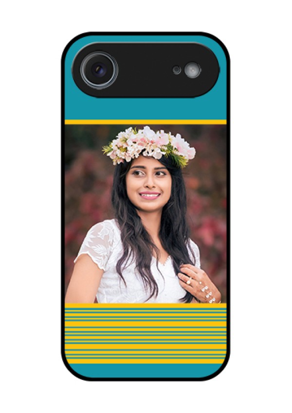 Apple iPhone 17 Air Custom Glass Phone Case - Yellow & Blue Design