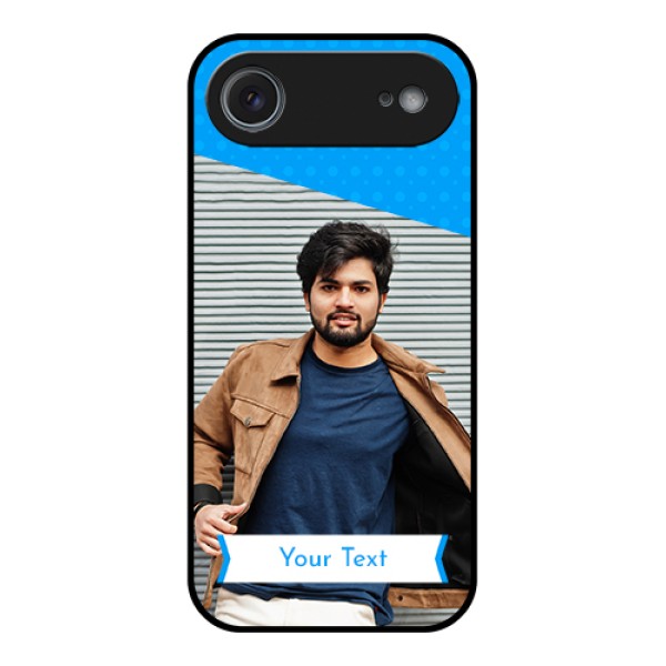 Apple iPhone 17 Air Custom Glass Phone Case - Simple Blue Color Design