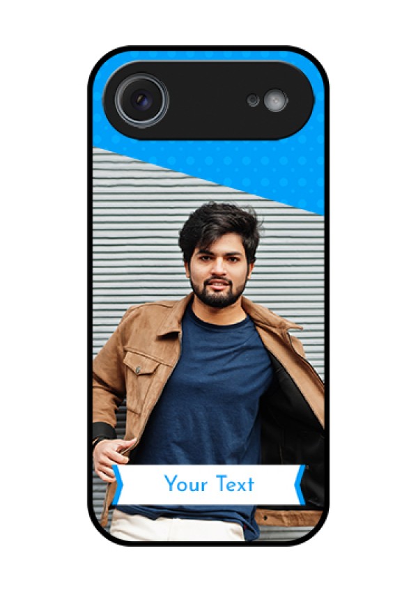 Apple iPhone 17 Air Custom Glass Phone Case - Simple Blue Color Design