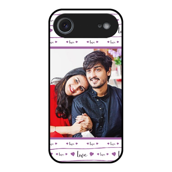 Apple iPhone 17 Air Custom Glass Phone Case - Couples Heart Design Apple iPhone 17 Air Custom Glass Phone Case - Couples Heart Design