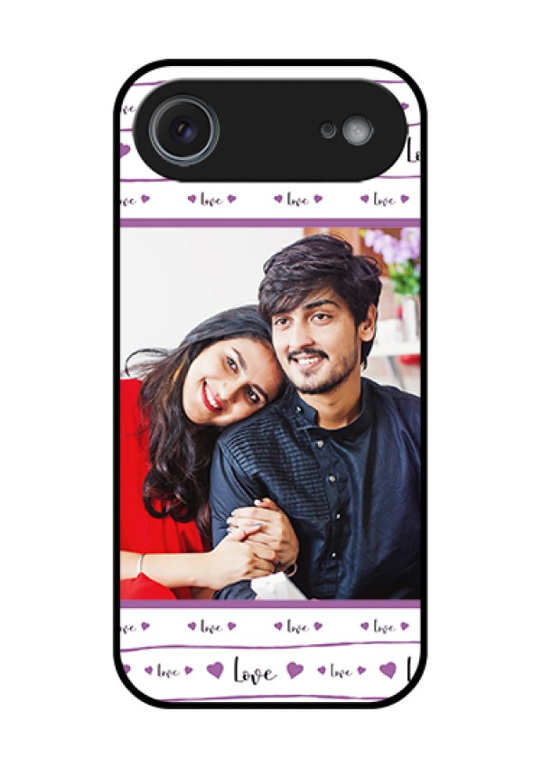 Apple iPhone 17 Air Custom Glass Phone Case - Couples Heart Design