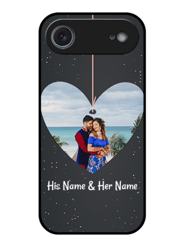 Custom Apple iPhone 17 Air Custom Glass Phone Case - Hanging Heart Design